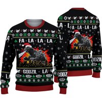 God Zilla Christmas Ugly Sweater, Xmas Tree From All Godzillas, Ugly Sweater