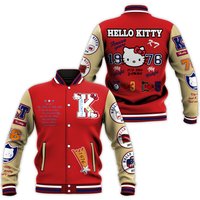 Innserse Autumn/winter American Style Kt Cat Flocking Color Block Baseball Jacket Loose Fit Stand Collar Jacket Trend