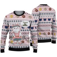 Cat I Do It For Donuts – Ugly Christmas Sweater