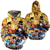 New Anime One Piece 3d Print Hoodie Men's Casual Hooded Pullover Coat Sweatshirt