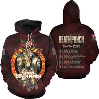 Five Finger Death Punch World Tour 2024 Schedule 3d Hoodie