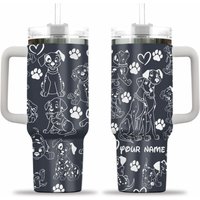 Custom Dalmatian Dog 40oz Tumbler, Cartoon Characters Engraved Tumbler