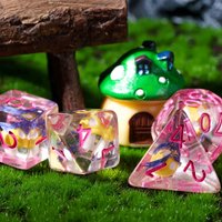 Cusdie Cute Mushroom Dice Set D&d 7pcs D4 D6 D8 D10 D% D12 D20 Dnd Polyhedral Dice For Role Playing Game Table Games Trpg