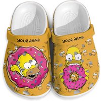Custom Homer Simpson Donut Clog Shoes, Homer Simpson Donut Slipper