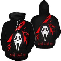 Ghost Face 3d Hoodie, Halloween 3d Hoodie