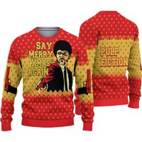 Pulp Fiction Christmassweater, Jules Winnfield Say What Again Ugly Sweater