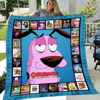 Courage The Cowardly Dog Blanket Cartoon Tv Series Fleece Blanket