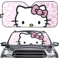 Sanrio Kitty Car Supplies Sunshade Leopard Print Car Window Sun Shade Japan New