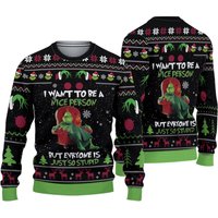 The Grin Ugly Christmas Sweater, I Want To Be A Nice Person Ugly Sweater