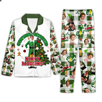 Elf Christmas Pajamas Set, Ninny Muggins Shirt Pants Set