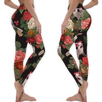 Opossum Floral Pattern Leggings