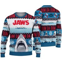 Christmas Jumper Ugly Sweater Jaws Shark Movie Horror Xmas Da Dum Bruce