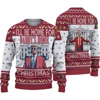 Daddys Home Donald Trump Red Christmas Ugly Sweater