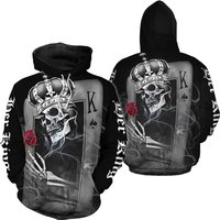 Skull His Queen Her King Couple 3d Hoodie