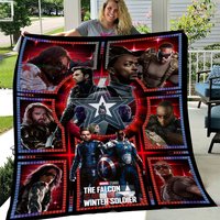 The Falcon And The Winter Soldier Fleece Blanket | Sam Wilson Buckyy Bn Barnes Fleece Blanket