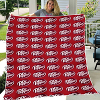 Dr Pepper Velveteen Fleece Blanket