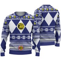 Mighty Morphin Blue Ranger Power Rangers Ugly Christmas Sweater