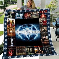 Supernatural Fleece Blanket Sam Winchester Dean Winchester Blanket