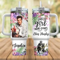 Customized 40oz Elvis Presley Tumbler For Rock And Roll Lovers