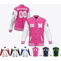 Personalized Adults Kid Name Varsity Jacket, Customized Baseball Jacket