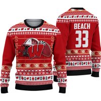 Badgers Custom Name & Number Personalized Knitted Ugly Christmas Sweater