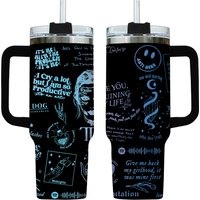 Black Chroma! - T.s. Ttpd Inspired Theme (the Tortured Poets Department Focus) Engraved 40oz Tumbler