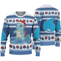 Squirtle Ugly Christmas Sweater, Santa Squirtle Xmas Ugly Sweater