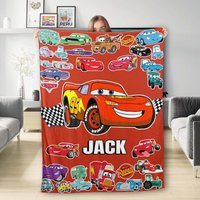 Personalized Car Animated Characters Plush Fleece Blanket