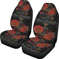 Red Flower Car Seat Covers Japan
