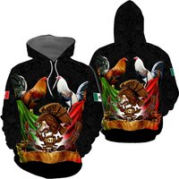 Mexico Rooster Black 3d Hoodie, Mother Day Gift