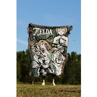 Zelda Hand Woven Cozy Blanket | Link Tapestry Throw | Suitable As Snuggle Blanket