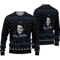 Christmas Elvis Presley Sweater, Blue Christmas Ugly Sweater, Elvis Presley Sweater