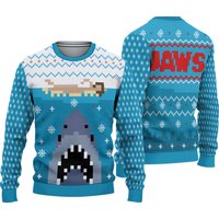 Jaws Ugly Christmas Sweater, Christmas Sweater, Ugly Knitted Sweater