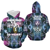 Linkin Park 1996-2024 From Zero World Tour 3d Pullover Hoodie