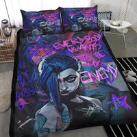 Anime League Of Legends Jinx Bedding Set, Game Anime Bedding Set J06c9