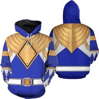 Blue Ranger Costumes Hoodie Jogger, Superhero Cosplay Hoodie Jogger Sets