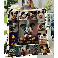 Custom Name Blanket, Personalized Blanket, Personalized Gifts, Cartoon Character Blanket
