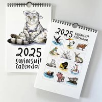 Adorable Animal 2025 Swimsuit Calendar, Monthly 2025 Calendar