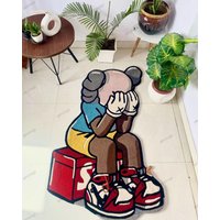 Crying Kaws Rug For Home And Office, Anime Rug, Carpet Living Room Dcor, Anime Tufted Rug
