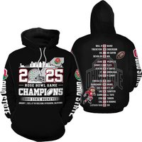 2025 Rose Bowl Game Champions Ohio State Buckeyes Black Hoodie