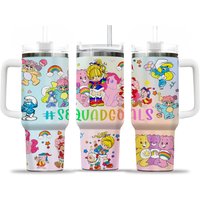 Cartoon 40oz Tumbler Wrap Png, Cartoon Characters 40 Oz Tumbler