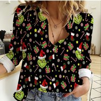 Christmas Linen Shirts, Funny Character Casual Shirts