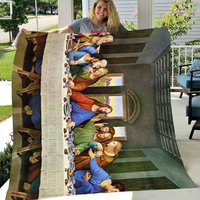 Last Supper Custom Name Throw Blanket - Jesus Gift