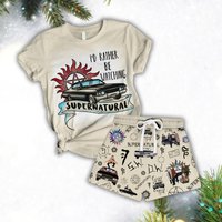 Supernatural Pajamas Set, Winchester Brothers Matching Pajamas Set