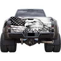 Tailgate Wrap American Flag Eagle Vinyl Graphic Decal Sticker, Pickup Decal T334