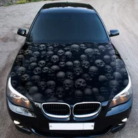 Grunge 3d Skulls Pile Auto Hood Covers Color Graphic Fit Any Car And Truck