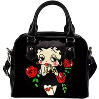 Beautiful Betty Boop And Roses Shoulder Bag