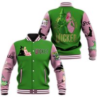 Wicked Movie Baseball Jacket, The Wizard Of Oz College Jacket