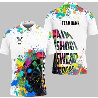 Custom Name Team Name Colorful Splashes Darts Polo Shirt