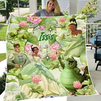 Personalized Princess And Frog Fleece Blanket